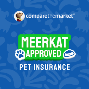 Compare the Market pet insurance logo 'Meerkat approved'