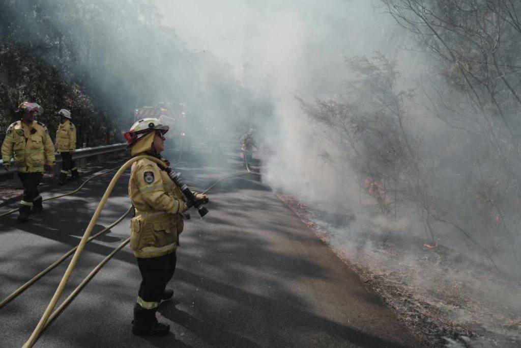 RFS volunteer doing a hazard reduction burn in Sydney