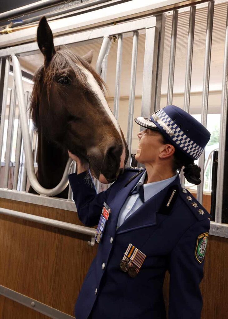 Inspector Sally-Ann Rodgers of the NSW Police Force Mounted Unit at event for fallen police horses