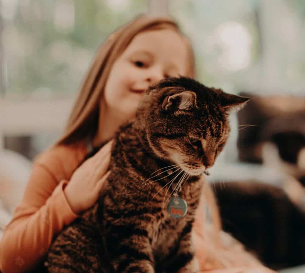 Abby and cat Spade for best pets for kids and the important role of animals in child development