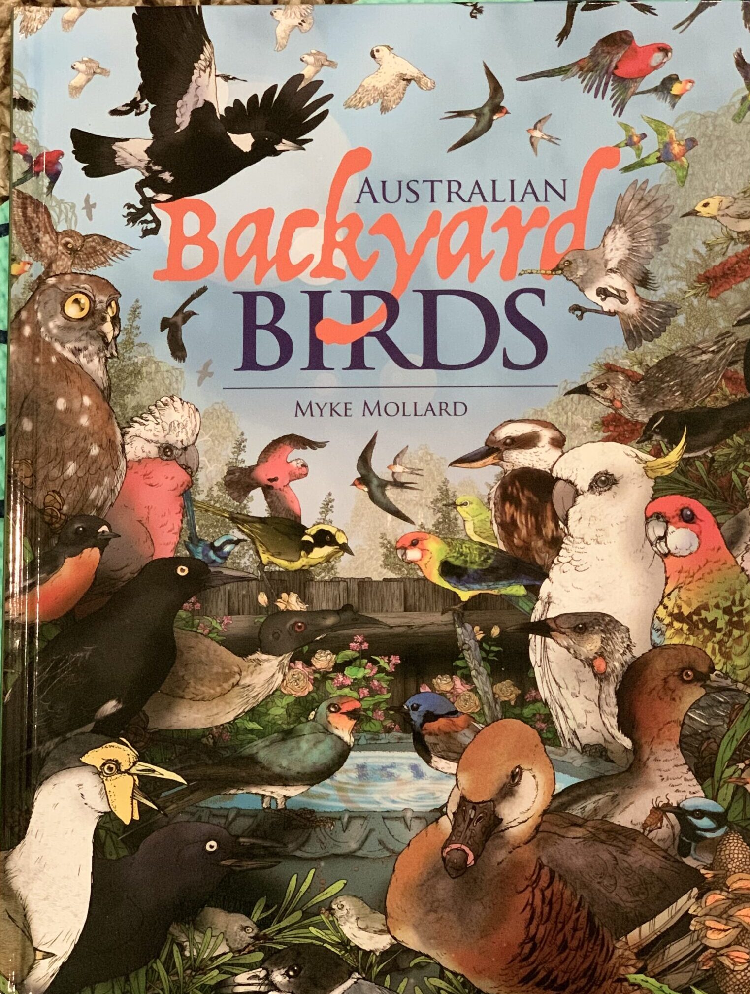 Front cover of children's wildlife book about Australian birds by Myke Mollard