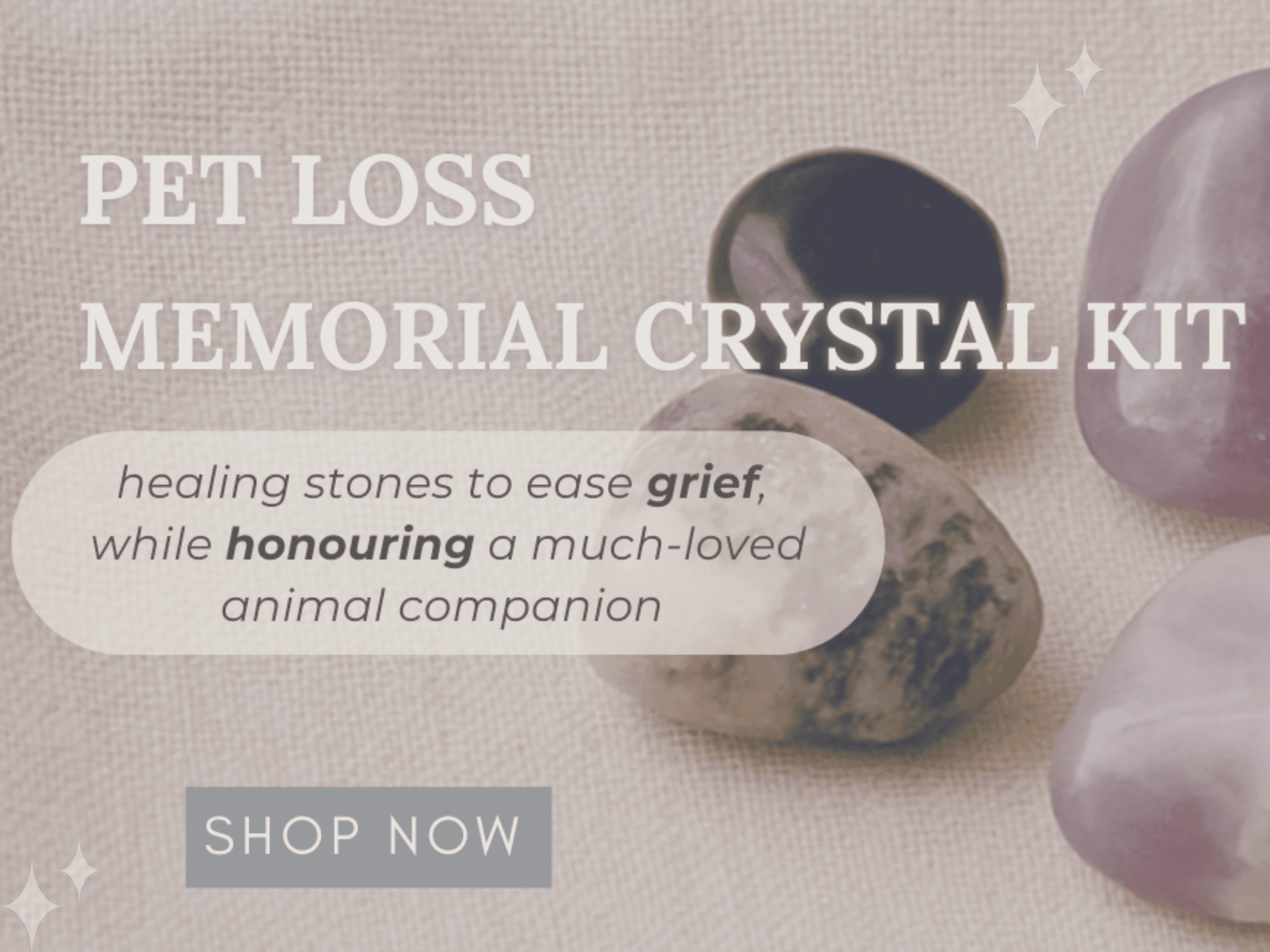 Pet Loss Healing Crystal Set - 5 stones for a memorial, tribute, or gift after pet loss - Image 5