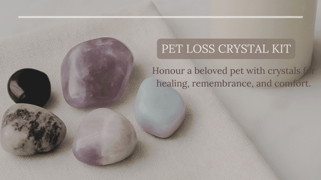 Image of 5 crystals for Animal Friendly Life products, memorials, gifts for pet loss