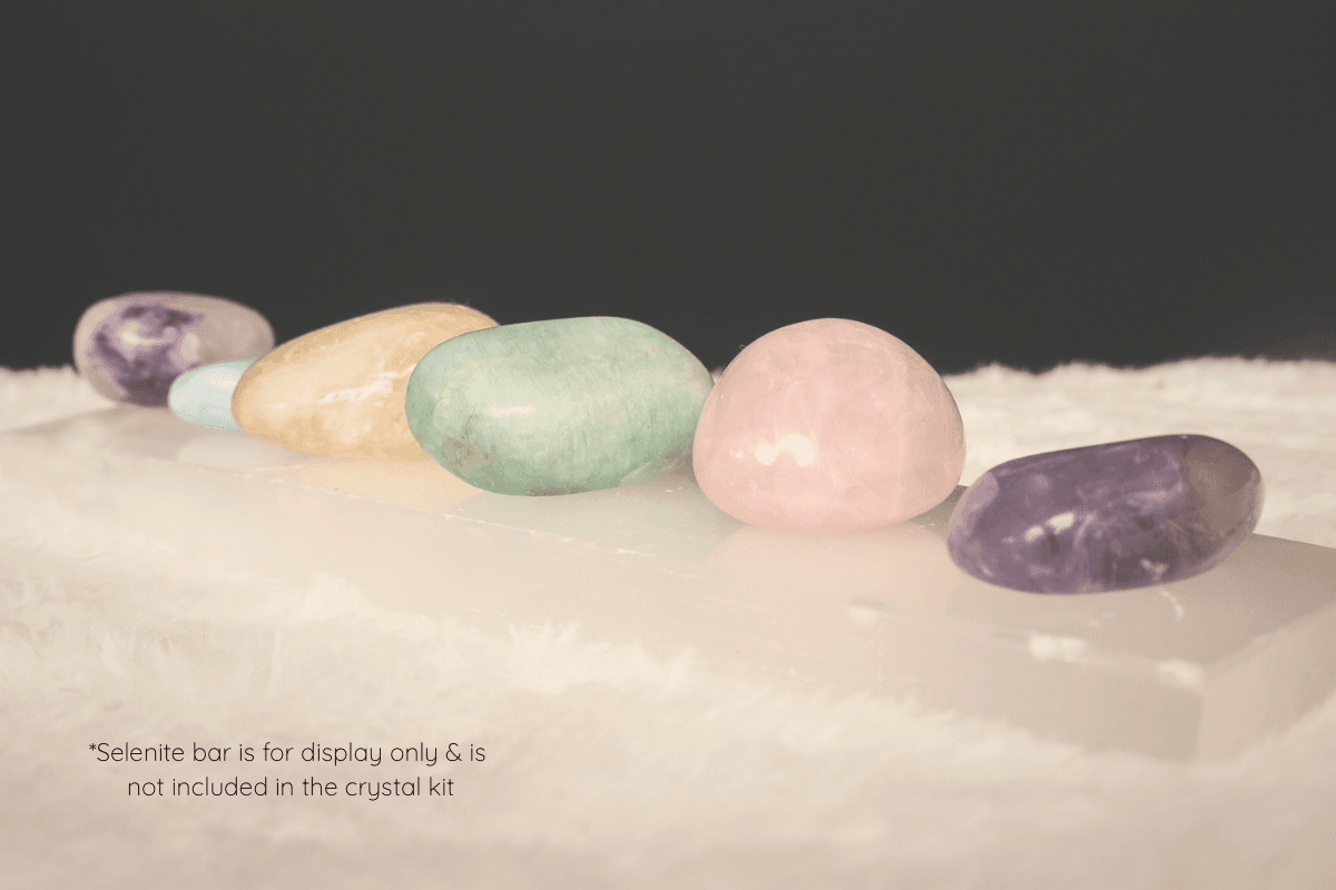 Aesthetic product display photo of crystals for pets